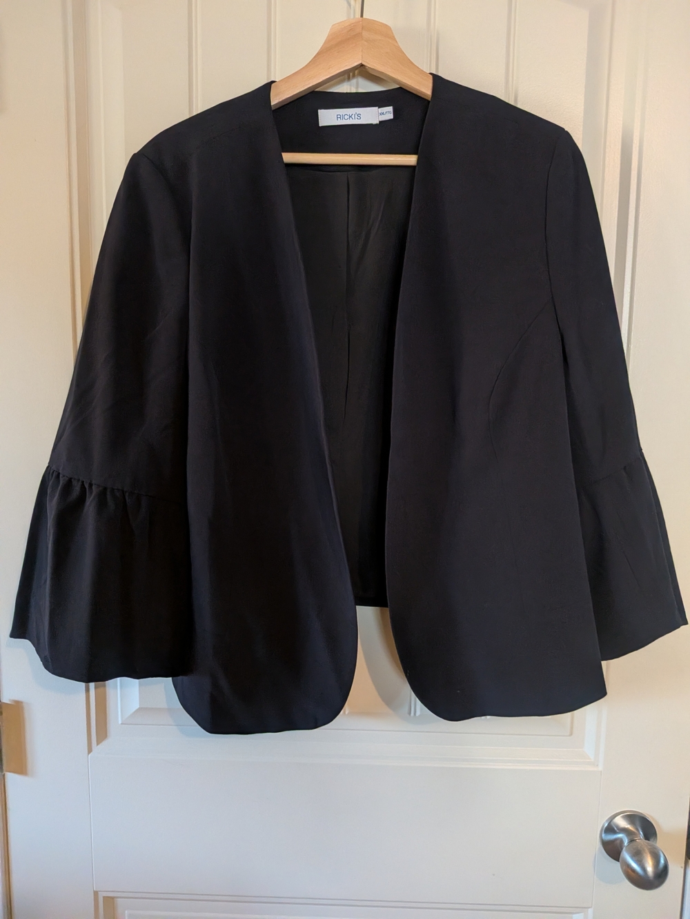 RICKI'S Black Open-Front Bell Sleeve Jacket